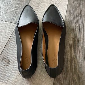 J Crew black leather loafers